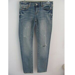 Aeropostale Jeans Women's Size 2 R (28 x 31) Skinny Straight Leg Destroyed Light